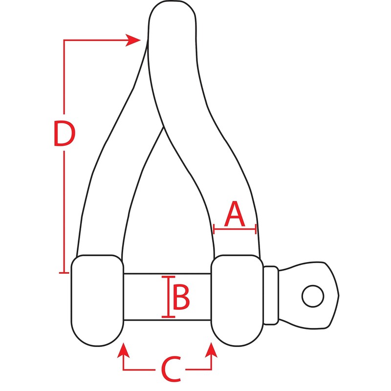 Extreme Max 3006.8213 BoatTector Stainless Steel Twist Shackle - 1/4"