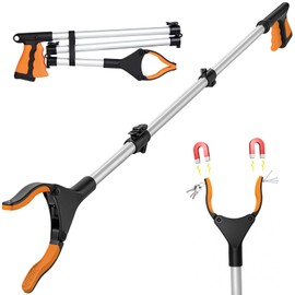 110cm/43” Litter Picker Grabber Stick with Magnetic Head, Ergonomic Handle & 360° Rotation, Folding Design for Easy Storage – Grabbers for Disabled & Adults (43 Inch)
