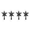 Nautical Tropical Polished Iron Starfish Wall Hook, Set of 4