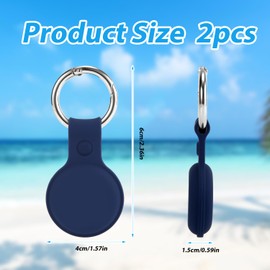 2st wasserdichte Halterungen für AirTag GPS Tracker, Schützende Silikonhülle Abdeckung mit Schlüsselanhänger Zubehör für Kinder Geldbörsen Hundehalsbänder Gepäckschlüssel