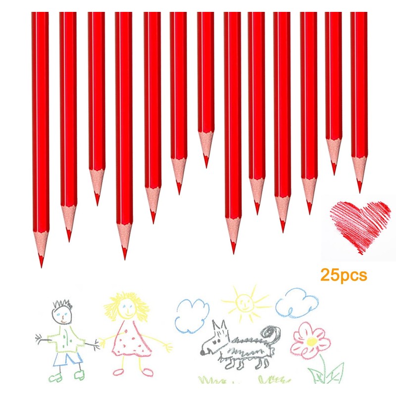 Adhere 25 Colored Pencils, Check, Advertising, Erasable, Sharpened #2 HB,