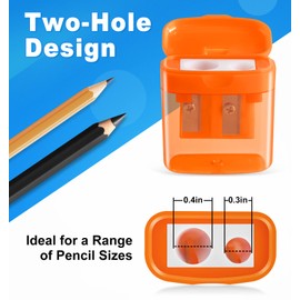 100 Pack Pencil Sharpeners Bulk - Double Hole Pencil Sharpener Manual with Cover for School Kids, Small Cute Pencil sharpeners Handheld for Students School Classroom Supplies