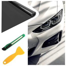 12×47 Inch Headlight Tint Film for Car Fog/Tailight Tint Film,Film Stickers That Changes Tint for Car Headlights,Vivid Headlight Protection Film Car Accessories for Most Cars (Gloss Black)