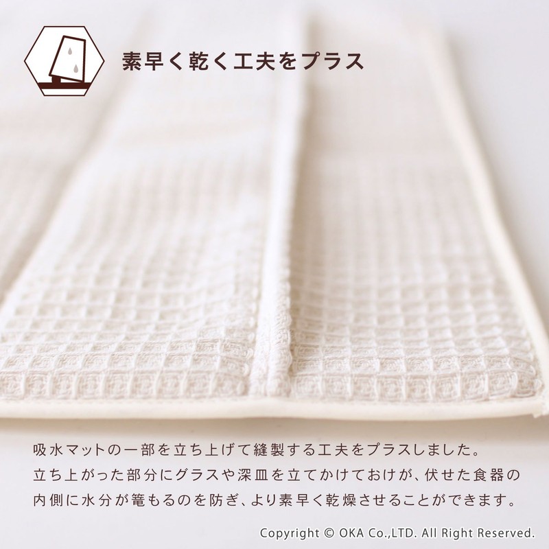 OKA PLYS Base Draining and Absorbent Mat, Beige, Approx. 10.6