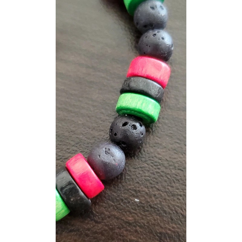 Unbranded Rasta Reggae Colors Bead Lion Head Stretch Bracelet Jewelry
