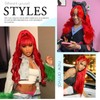 BOTNNS 30 Inch Red Wig Human Hair Red 13x4 HD