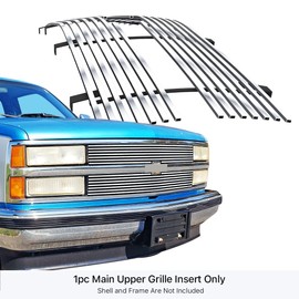 APS Compatible with Chevy Blazer Suburban 1992-1993 & 88-93 C K Pickup with Composite Headlights Main Upper Stainless Steel Chrome 8x6 Billet Front Grill Grille Insert C85001C