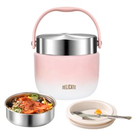 Thermal Food Container, 1200 ml, Thermal Lunch Box, Thermal Bowl with Lid and Spoon, Stainless Steel Warming Container, Food Container, Warming Box for Children, Adults, Soups, Baby Porridge