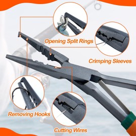 SPEEDWOX 7PCS Fishing Tool Kit Fishing Pliers with Lanyard, Fish Fillet Knife with Sheath, Fish Lip Gripper, Fly Fishing Retractor, Folding Line Snip, Fishing Hook Remover, Pistol Grip Fishing Pliers