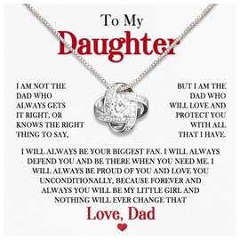 Larvincy To My Daughter Necklace From Dad With Heartfelt Message & Elegant Box - Valentines, Mother's Day Gifts For Daughter From Father, Jewelry Gift From Daddy On Birthday, Graduation & More