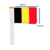 25 Packs Small Belgium Flags on Handheld Stick，Miniature Belgian Flag