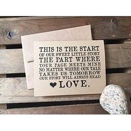 LOVE STORY - To your Husband or Wife - WEDDING Day - Note Card - Kraft Brown - RUSTIC - Recycled - Eco Friendly