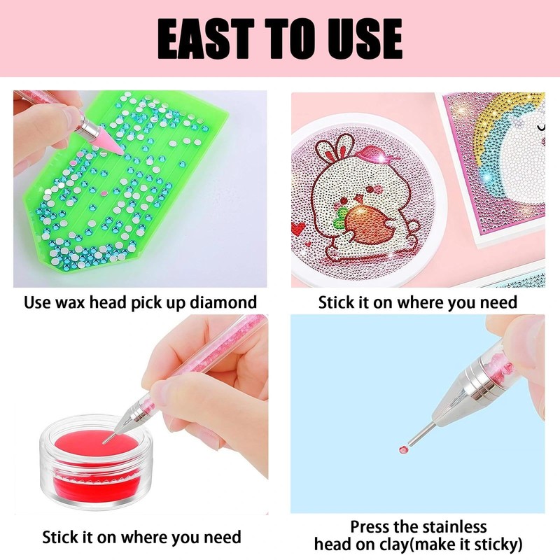 Dual-Ended Rhinestone Applicator Pen & Picker Tool for Nail Art
