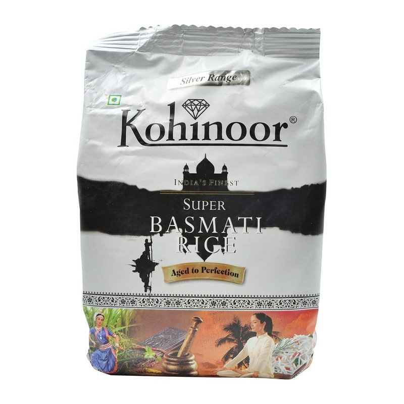 Kohinoor Basmati Rice Silver Metallic Pouch