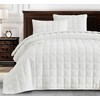 Chezmoi Collection Piers Cream White Velvet Quilt Queen Set, 3-Piece