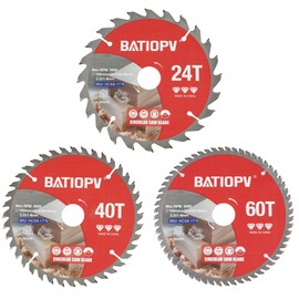 BATIOPV Circular Saw Blade 160 x 25.4/20/16 mm (24/40/60 Teeth) 3-Piece (for Wood, Chipboard, Plywood, Hardwood, etc.) Compatible with Dewalt Makita Bosch Einhell, Saw Blades for Wood Cuts