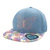 maximo Kids Girls' Cap Butterfly Snap-Back Closure, Blue washed/multicoloured, 55