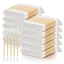 Cotton Swab, 1000 Pcs Round Tips Cotton Swabs, Bamboo Cotton Swabs for Makeup, Ear Wax Removal, Pet, Electronics Cleaning (White)