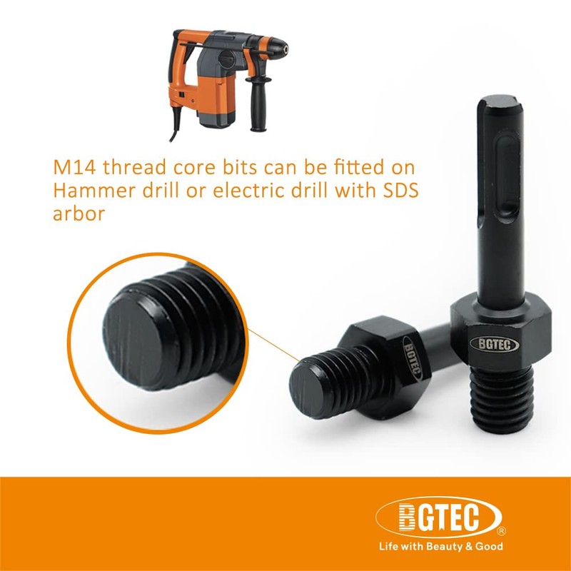 BGTEC Adapter M14 Male Thread to SDS Plus Shank for