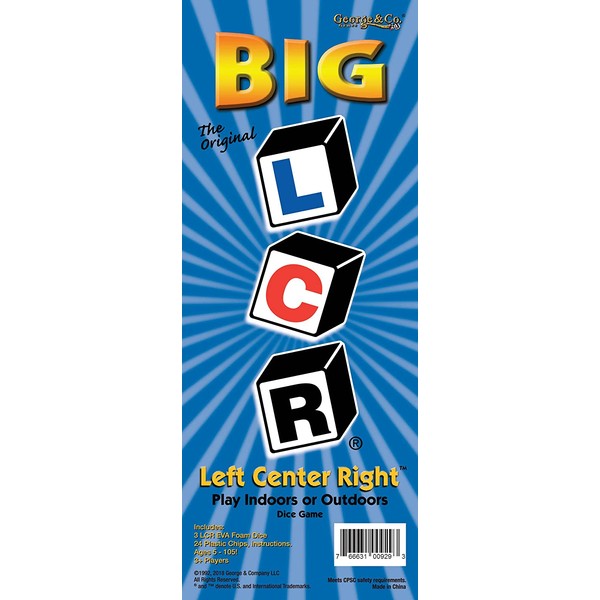 LCR Big Left Center Right Dice Game - Indoor/Outdoor Classic 18" H