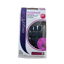 Elegant Touch DEEP BLUE DIY NAIL DESIGN SET NO GLUE NEW