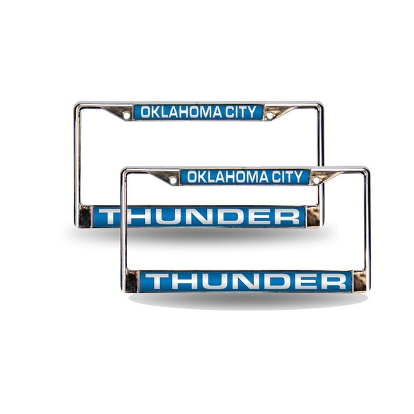 Oklahoma City Thunder Chrome Metal Laser License Plate Frame -