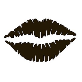 KISS Mark Lips Vinyl Sticker Decals (Pack of 2) for Car Bumper Window Laptop Tablet Phone (12" x 7.2", Black)