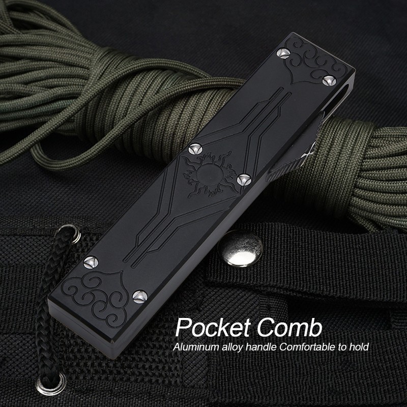 Stainless Steel Spring Comb Hair Beard Folding Pocket Comb Hairdressing