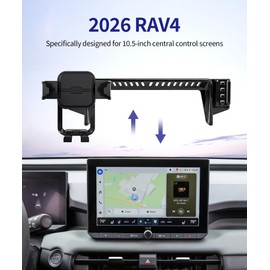 Auto Clamp Car Phone Holder for Toyota RAV4/Hybrid 2026, 10.5" Screen Clip