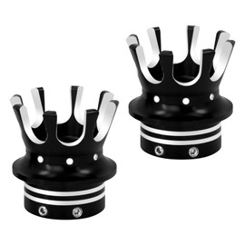 HDBUBALUS Motorcycle Crown Front Axle Nut Cover Caps Compatible for Harley Softail Dyna Sportster Touring Road King Electra Street Glide 2002-2020 (Black&White)