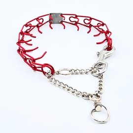 Kimberland Collars Clasp 2.25mm Stainless Dog Training Collar for Large Breeds | 16” Prong Collar for Dogs 26lbs & Up | No-Pull Collar | Behavior Aid | Fire Engine Red