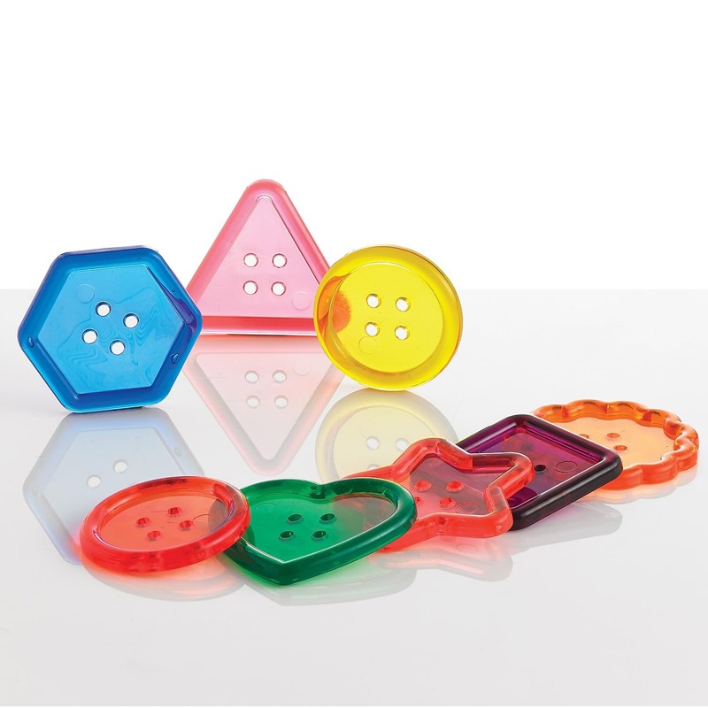Edx Education Transparent Large Buttons - Mini Jar Set of