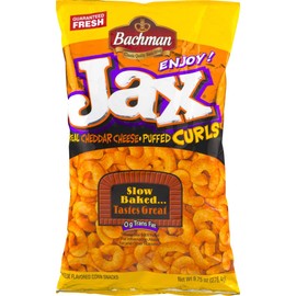 Bachman Jax Cheddar Cheese Puffed Curls 9.75 Oz Bags (3 Bags)