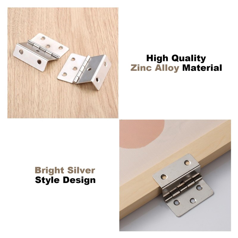 2 Pcs Vintage Hinges with 12 Screws Three Fold Retro