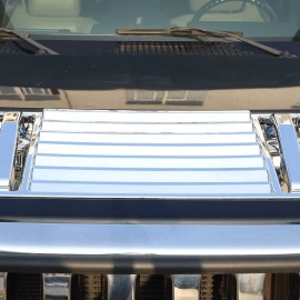 autopart2021 Silver Front Hood Deck Vent Panel Handle Cover Trim For Hummer H2 2003-2009