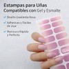Estampas de Uñas de Esmalte y Gel, Rosa, Blanco y