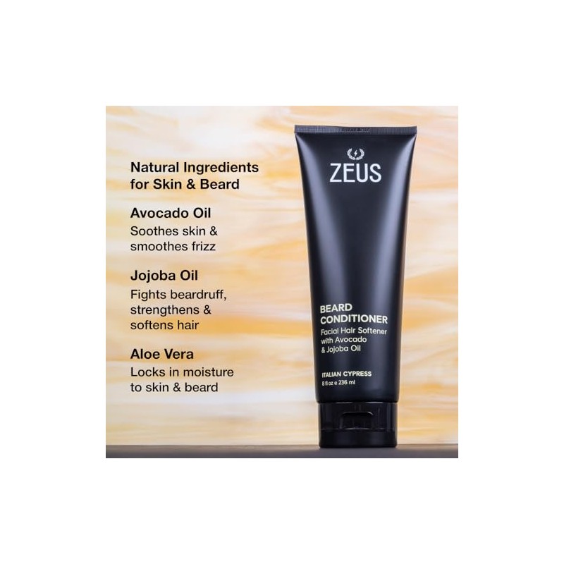 ZEUS Beard Conditioner Wash, Verbena Lime, 8 Fluid Ounce