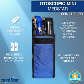 MEDSTAR | Estuche de Otoscopio Mini de Fibra Óptica (AZUL)