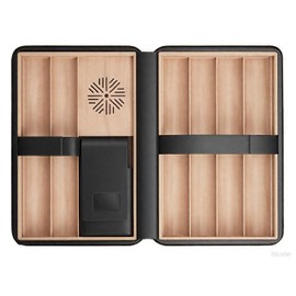 Premium Black Leather Storage Pouch – Cedar Wood Box for Luxury Protection