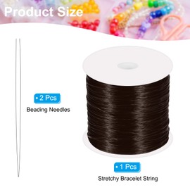 PATIKIL Elastic String for Bracelets, 0.8mm x 131-Yard Stretchy Bracelet String Stretch Bead Cord for Seed Beads, Jewelry and Bracelets Making, Brown