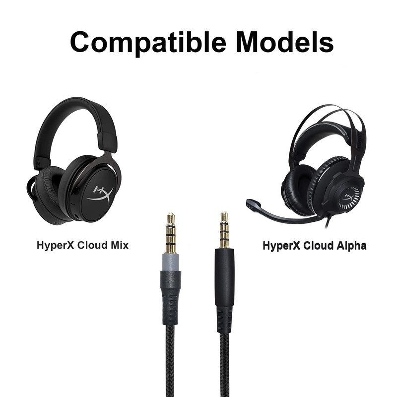 Alitutumao Replacement HyperX Cloud Audio Aux Cable Cord Wire with