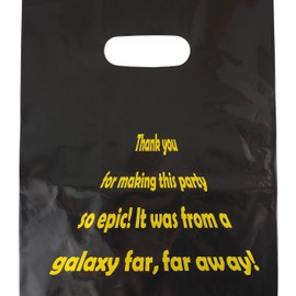 Lifetime Inc Party Favor Goodie Bags Theme Birthday Supplies Plastic with Handle (Galaxy)