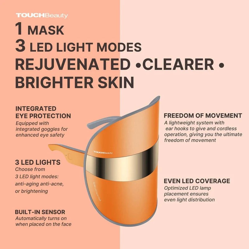 TOUCHBeauty LED Beauty Face Mask - Coco Brown
