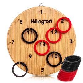 Fineway Hook Ring Toss Target Game – Throw Ring Board, Just Hang it on a Wall and Start Playing – Indoor Outdoor Activity – Perfect for Parties, Summer days, Rainy Days, Family Fun Game