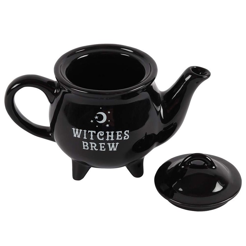 something different Witches Brew Black Ceramic Tea Pot