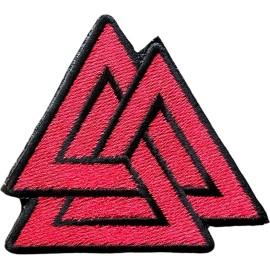 Unbranded VALKNUT TRIANGLE SYMBOL KNOT RED & BLACK OPS TACTICAL MORALE HOOK PATCH
