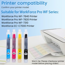 KiteiHiry KHY 812XL T812XL Sublimation Refillable Ink Cartridges with a Single-use Chip Workforce Pro WF-7840 WF-7820 WF-7310 EC-C7000 Filled with Sublimation Ink Used Sublimation Ink Cartridge