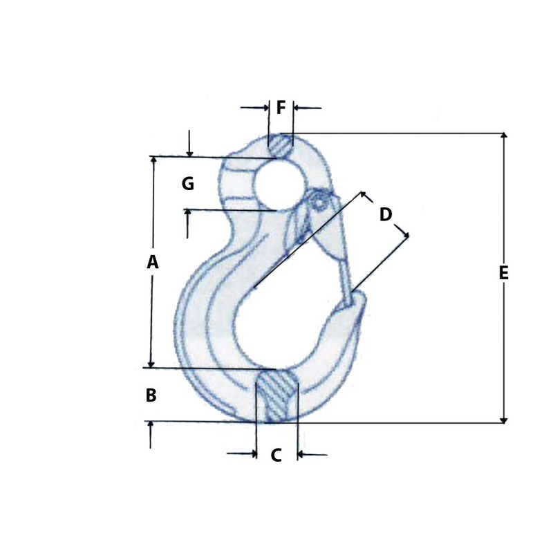6MM Stainless Steel Eye Type Sling Hook with Safety Catch