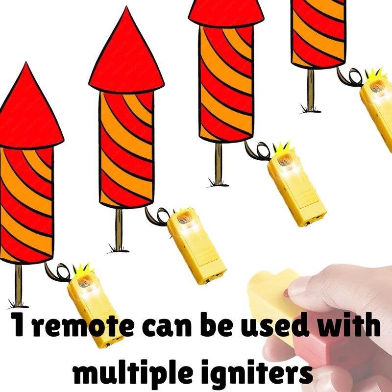 Remote Control Firework Flameless Lighter, 10 Meters/32 Feet Range, LED