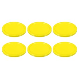 PATIKIL Air Hockey Pucks 3.2 Inches, Pack of 6 Air Hockey Heavy Replacement Pucks for Game Tables Accessories, Yellow